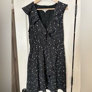 BCBGeneration Black Midi Dress with Star Print